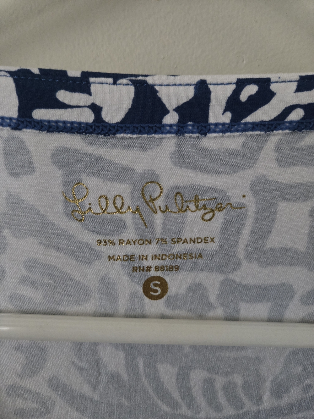 Lilly Pulitzer Blue and White Printed Long-Sleeve Dress - Picture 3 of 6
